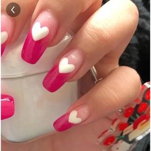 Gradient Peach Heart Press On Nail Set by Pretty Rose
